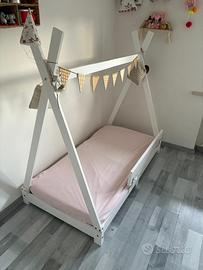 Lettino Montessori Giroletto in legno bianco