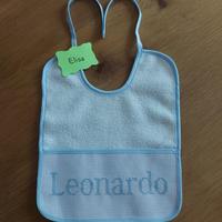 Bavaglino neonato Personalizzato nome LEONARDO