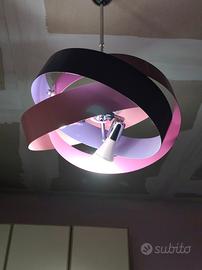 lampadario cameretta rosa viola e fucsia 