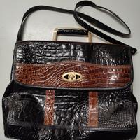 Borsa "vintage" in pelle  coccodrillo