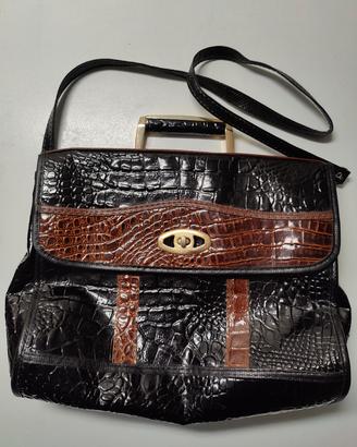 Borsa "vintage" in pelle  coccodrillo