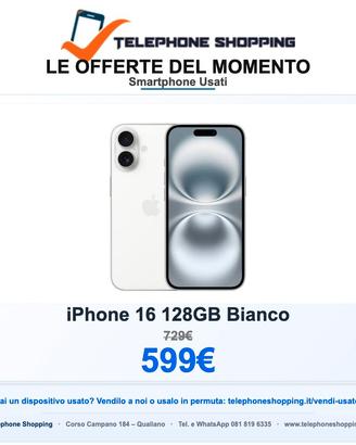 Apple iPhone 16 128GB Bianco