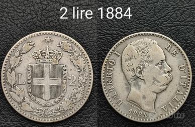 2 lire 1884 Regno
