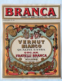ETICHETTA LIQUORE VERMUT BRANCA