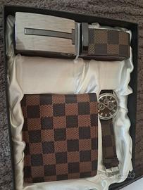 Set Uomo Orologio Portafoglio Cintura