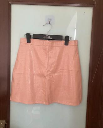 Gonna in pelle rosa