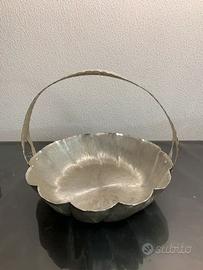 Portafrutta vintage anni 70 metallo argentato