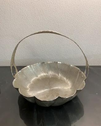 Portafrutta vintage anni 70 metallo argentato