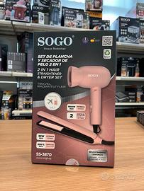 Set 2 in 1 Piastra + Asciugacapelli da Viaggio