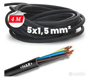 4 mt.  Gomma H07RN-F 5×1,5 mm² flessibile per est.