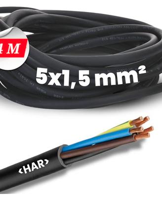 4 mt.  Gomma H07RN-F 5×1,5 mm² flessibile per est.