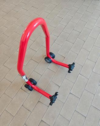Cavalletto anteriore per moto con supporti