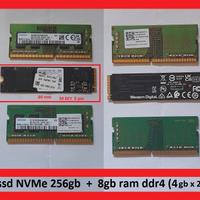memoria 8gb ram ddr4 e ssd 256 gb nuovo WD