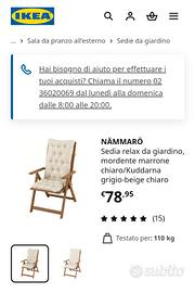 Sedie da giardino reclinabilei
