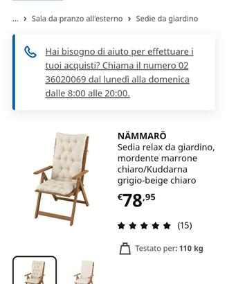 Sedie da giardino reclinabilei