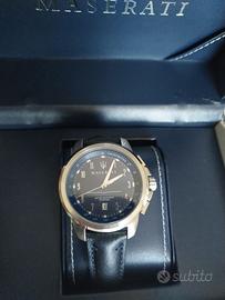 Maserati - orologio cronografo cinturino pelle blu