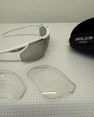 Occhiali sportivi SALICE bianchi doppia lente