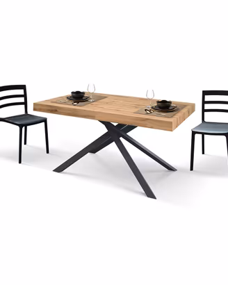 Tavolo allungabile gambe incrociate bianche o nere