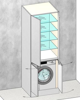 Mobile Colonna Portalavatrice con Ante - Arblu