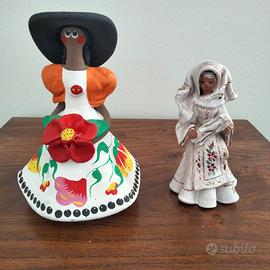 Statuette in ceramica artigianato etnico