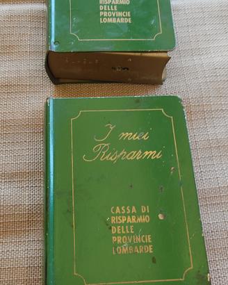 Salvadanai Cariplo in acciaio vintage