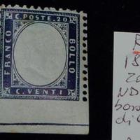 ITALIA REGNO 1861 20 c. COPPIA ND in basso (2L) **