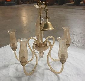 Lampadario in vetro Vintage anni 50/60