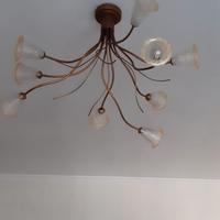 Lampadario da soffitto in ferro battuto