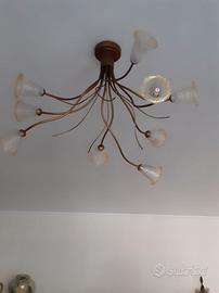 Lampadario da soffitto in ferro battuto