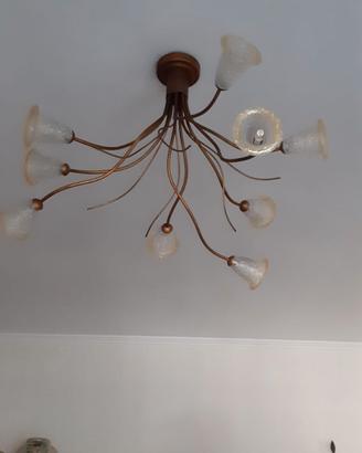 Lampadario da soffitto in ferro battuto