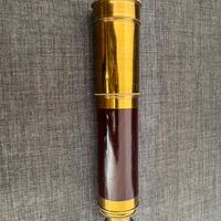 Monocolo nautico telescopico in ottone e legno