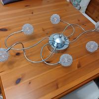 LAMPADARIO APPLIQUE ACCIAIO CON 6 PUNTI LUCE 80X40