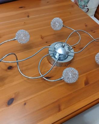 LAMPADARIO APPLIQUE ACCIAIO CON 6 PUNTI LUCE 80X40