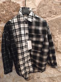 Camicia Scozzese Bianco E Nero Bershka Tg.S Nuova 