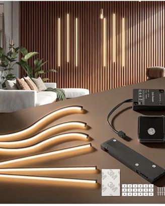6 Strisce Led illuminazione pannelli acustici