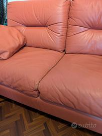 Divano 2 posti Zetatre in vera pelle – colore terr