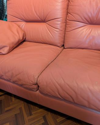 Divano 2 posti Zetatre in vera pelle – colore terr