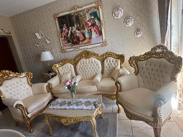 Salotto avorio e oro