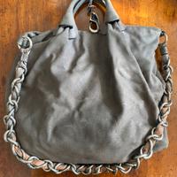 Borsa Fay originale in pelle grigia cangiante