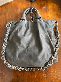 Borsa Fay originale in pelle grigia cangiante