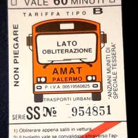 Biglietto AMAT - autobus Palermo - 1990 - nuovo
