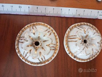 N. 2 borchie ceramica dipinta fine 800'