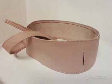 Cintura rosa fusciacca artigianale in vera pelle