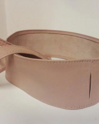 Cintura rosa fusciacca artigianale in vera pelle