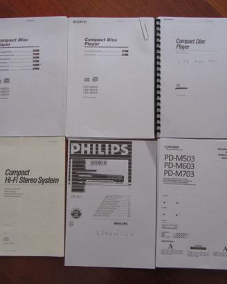 LIBRETTI ISTRUZIONI USO VARIE IN COPIE.SONY.PHILIP