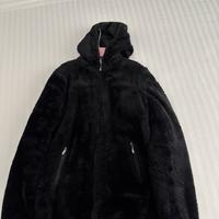 Giubbotto nero double face con pellicciotto