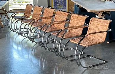 Set di 6 poltrone MR20 di Ludwig Mies Van Der Rohe