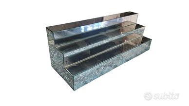 Espositore scaletta in vetro specchiato