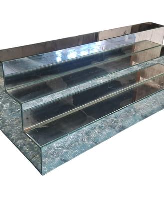 Espositore scaletta in vetro specchiato