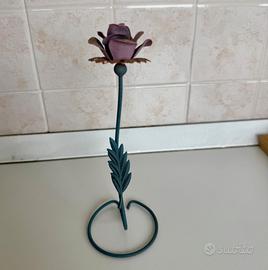 Rosa in ferro battuto artigianale - Scultura